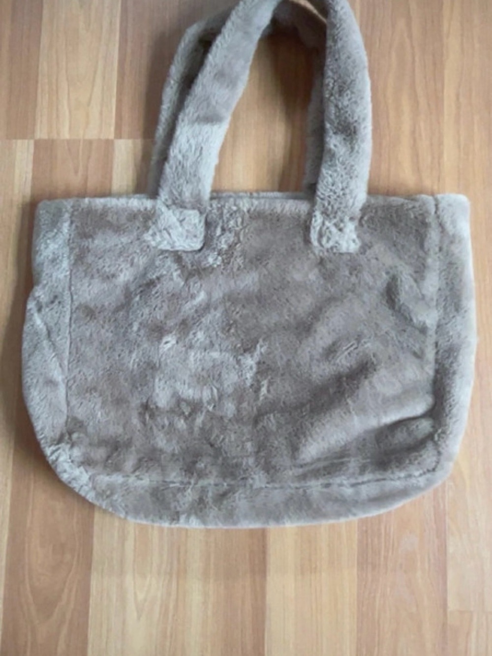 Faux Fur Tote Bag in Taupe